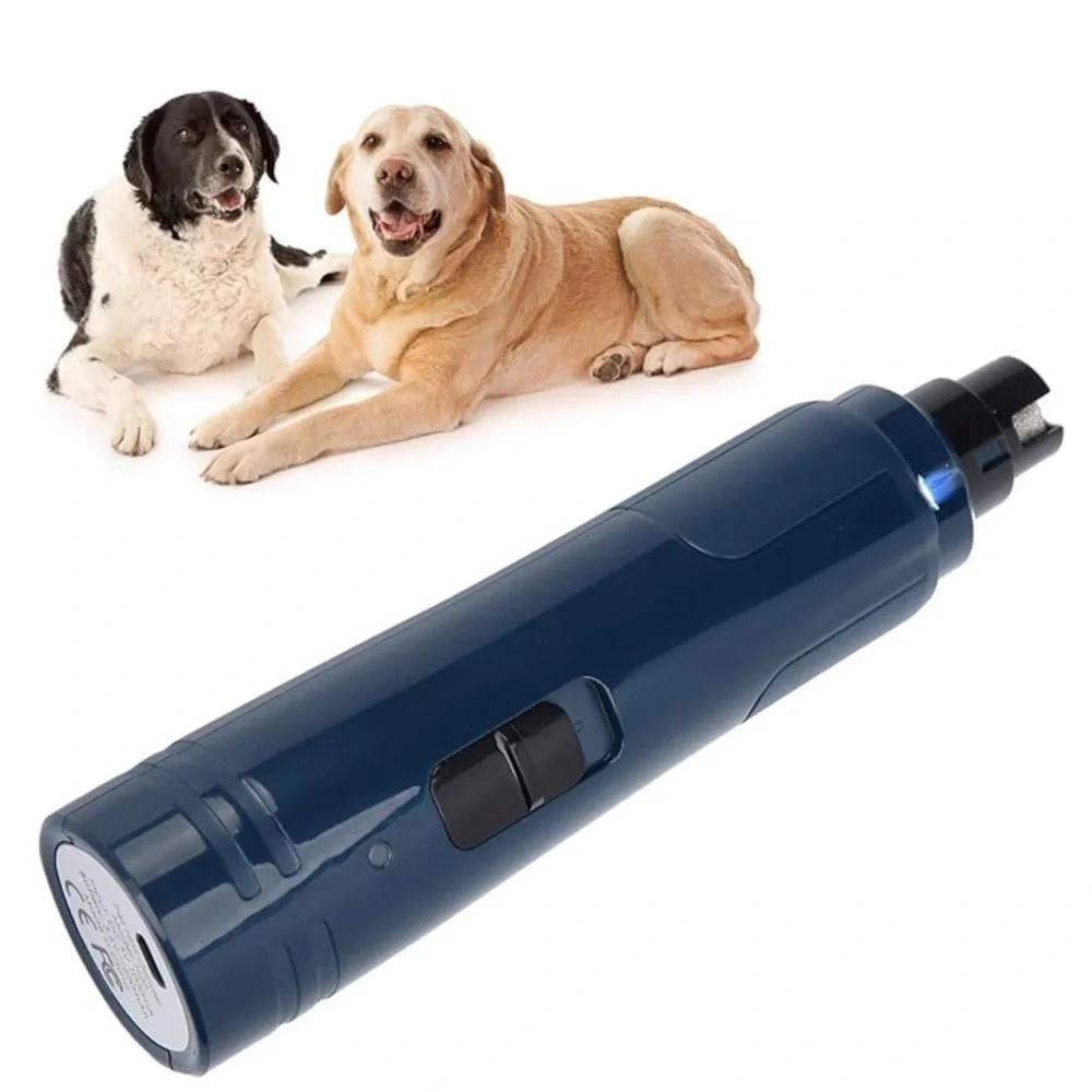 Pet Nail Grinder Portable LED Dog Nail Trimmer Paws Grooming Tool 2-Gear Speed